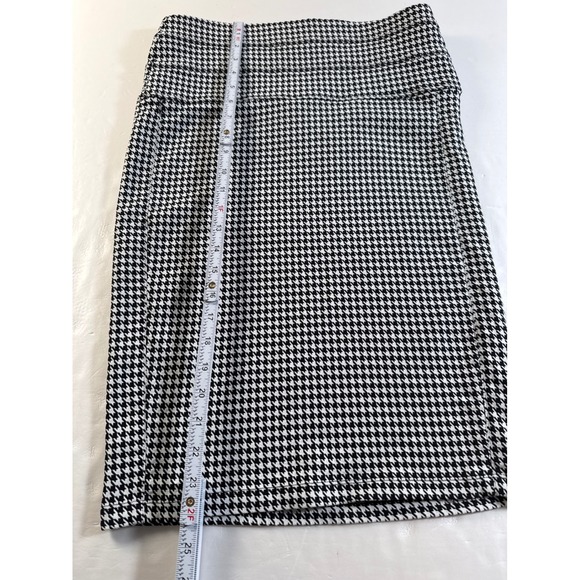 Jolt Houndstooth Pencil Skirt‎ Black White Classic Knee Length Women's Size L - Picture 3 of 7